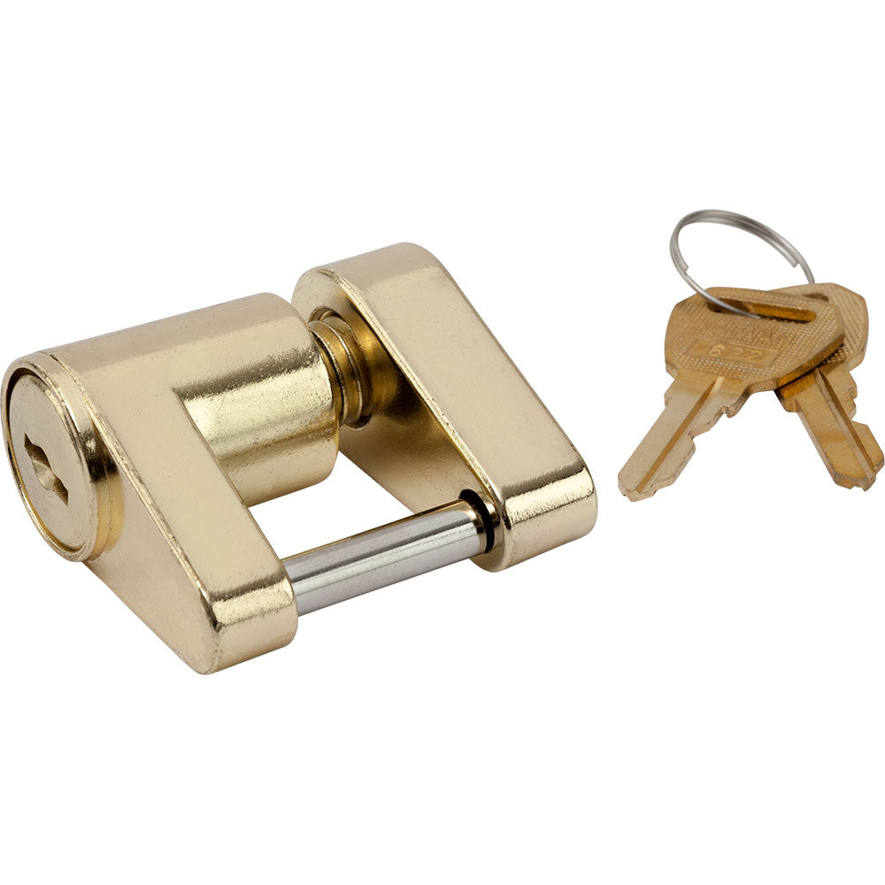 Sea-Dog Brass Plated Coupler Lock - 2 Piece [751030-1] - Premium Hitches & Accessories from Sea-Dog - Just $11.99! 