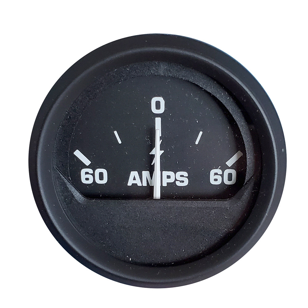 Faria Euro Black 2" Ammeter Gauge (60-0-60 AMP) [12822] - Premium Gauges from Faria Beede Instruments - Just $28.99! 