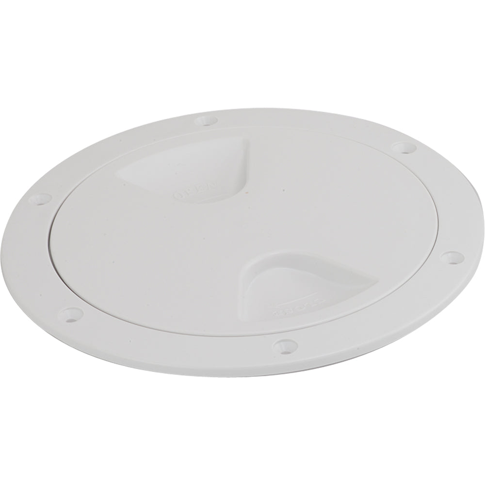 Sea-Dog Screw-Out Deck Plate - White - 5" [335750-1] - Premium Deck Plates from Sea-Dog - Just $8.99! 