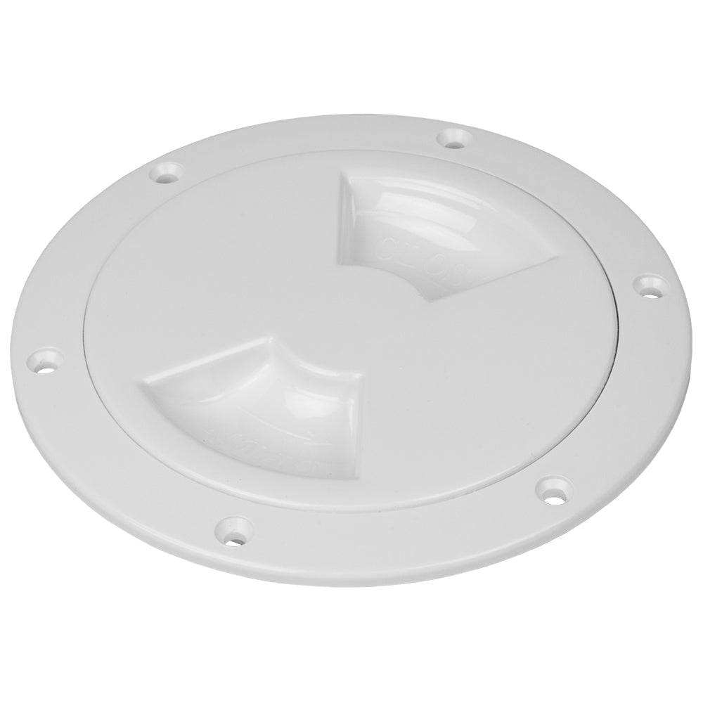 Sea-Dog Smooth Quarter Turn Deck Plate - White - 4" [336140-1] - Premium Deck Plates from Sea-Dog - Just $12.99! Shop now at Boat Gear Depot