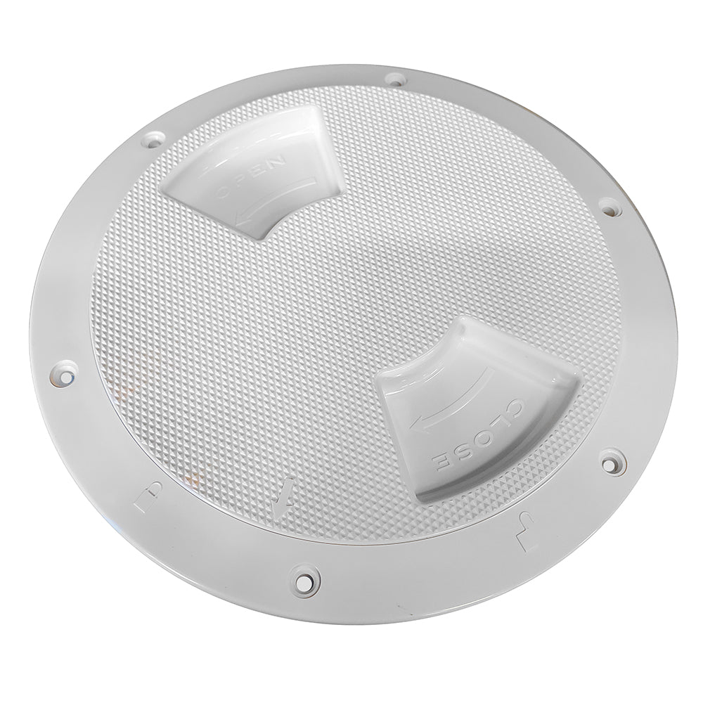 Sea-Dog Textured Quarter Turn Deck Plate - White - 5" [336152-1] - Premium Deck Plates from Sea-Dog - Just $12.99! Shop now at Boat Gear Depot