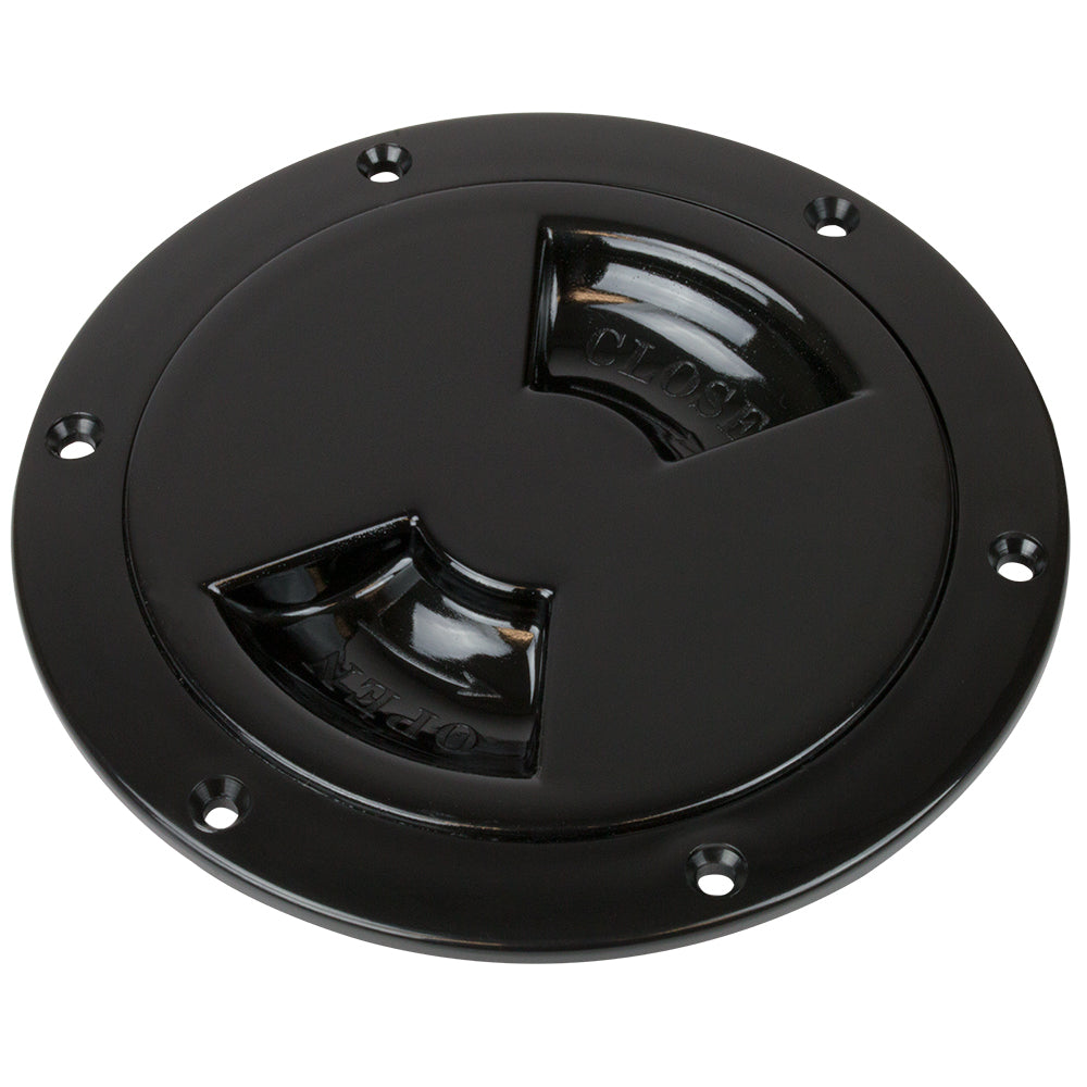 Sea-Dog Smooth Quarter Turn Deck Plate - Black - 5" [336155-1] - Premium Deck Plates from Sea-Dog - Just $10.99! Shop now at Boat Gear Depot