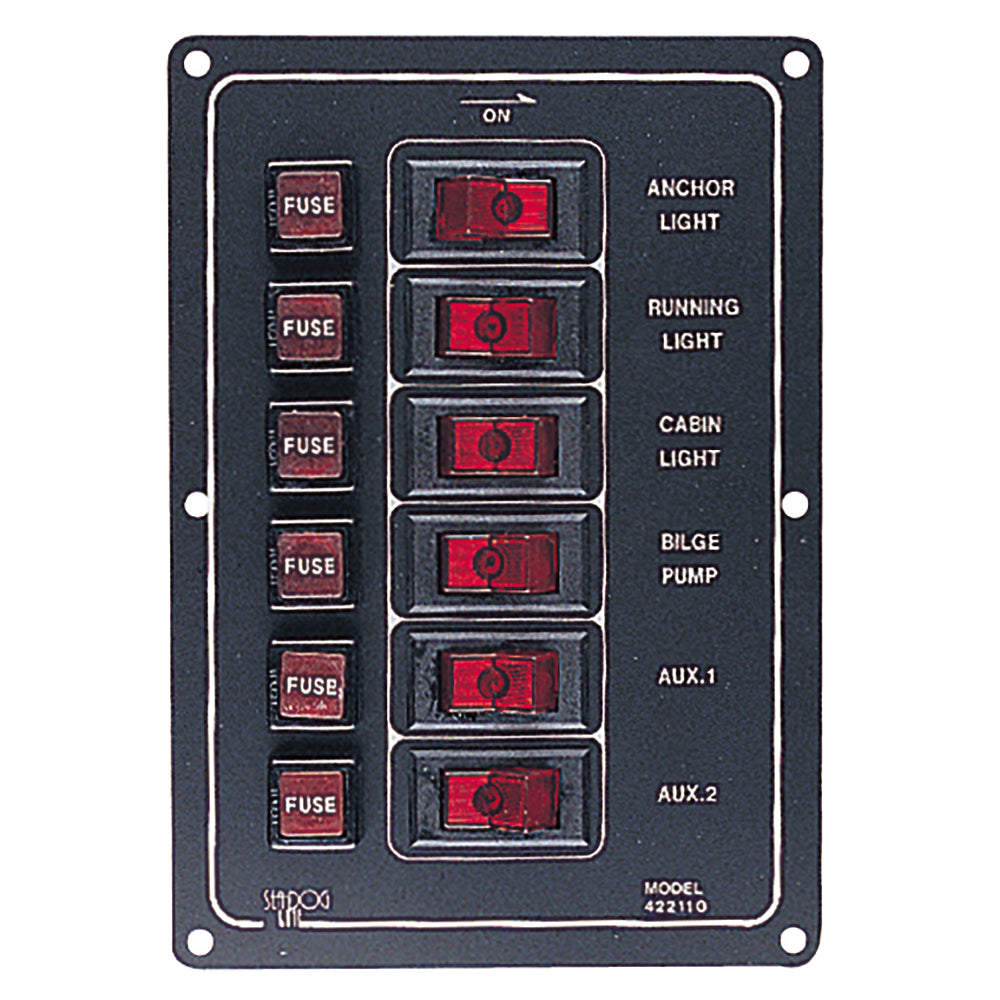 Sea-Dog Aluminum Switch Panel Vertical - 6 Switch [422110-1] - Premium Electrical Panels from Sea-Dog - Just $51.99! 