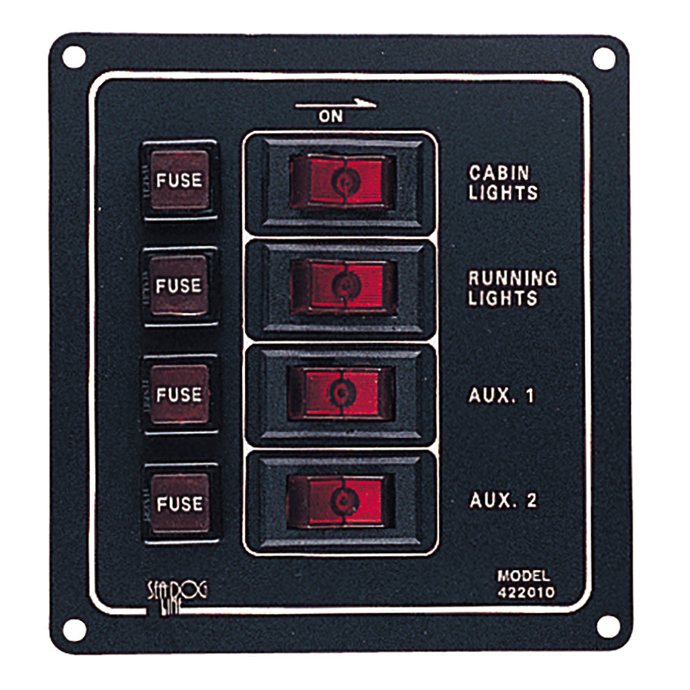 Sea-Dog Aluminum Switch Panel - Vertical - 4 Switch [422010-1] - Premium Electrical Panels from Sea-Dog - Just $38.99! 