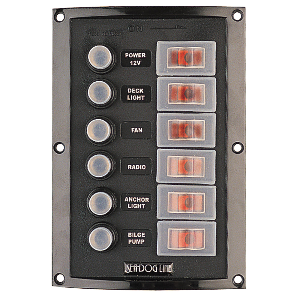 Sea-Dog Splash Guard Circuit Breaker Panel - 6 Circuit [424806-1] - Premium Electrical Panels from Sea-Dog - Just $71.99! 