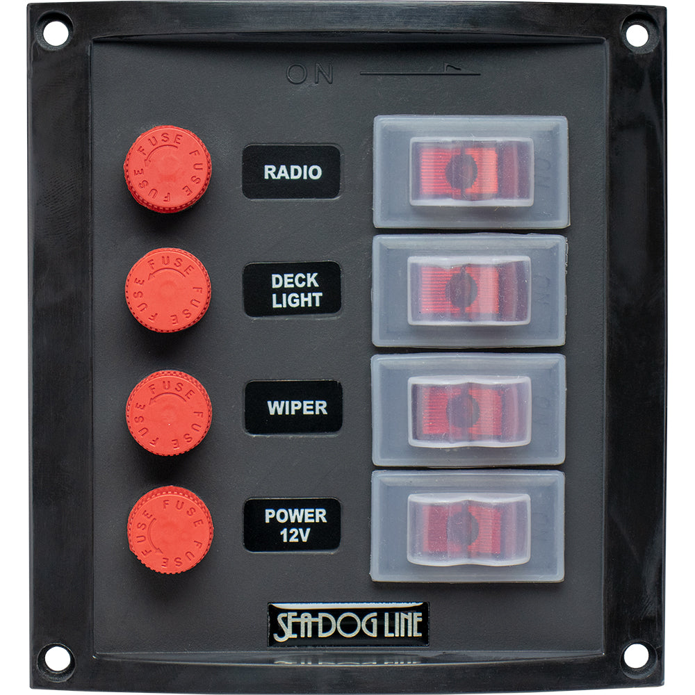 Sea-Dog Splash Guard Switch Panel Vertical - 4 Switch [424016-1] - Premium Electrical Panels from Sea-Dog - Just $43.99! 