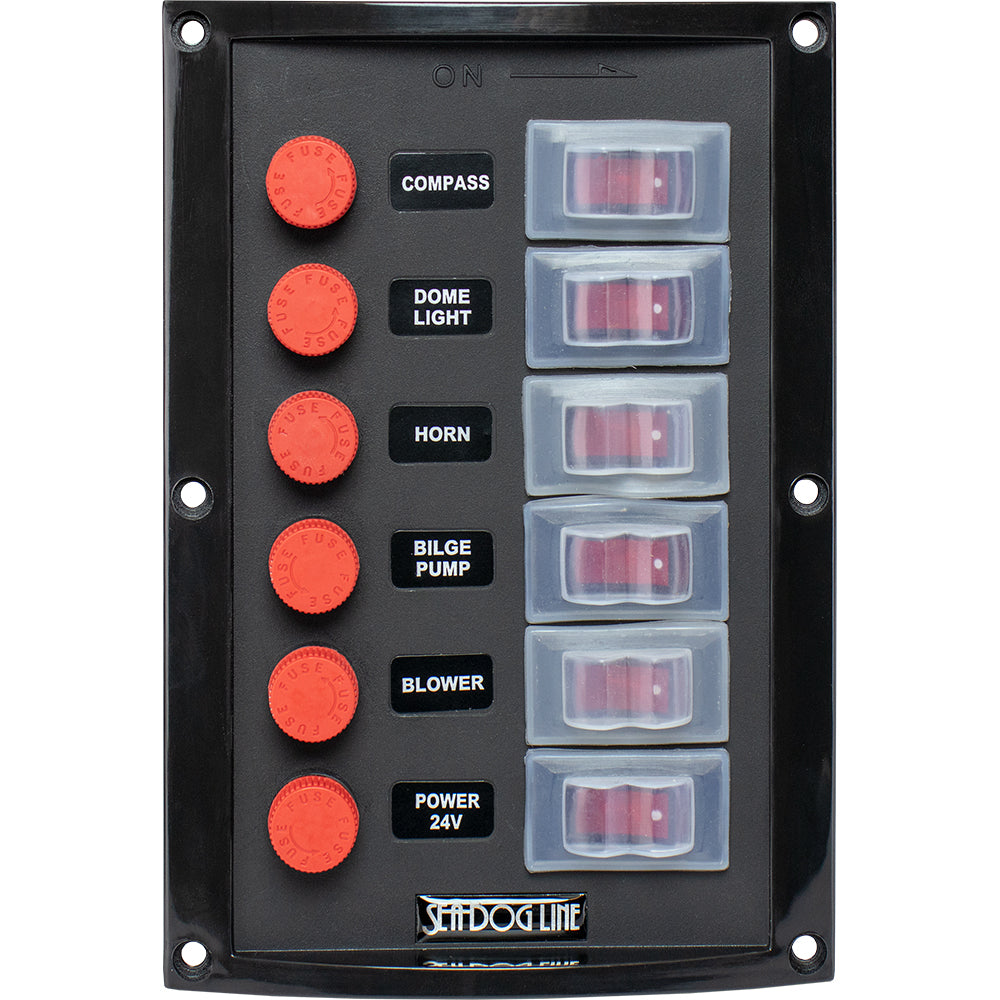 Sea-Dog Splash Guard Switch Panel Vertical - 6 Switch [424116-1] - Premium Solar Panels from Sea-Dog - Just $57.99! 