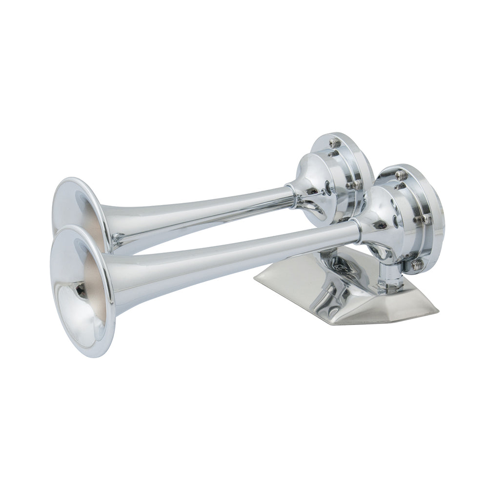 Marinco 12V Chrome Plated Dual Trumpet Mini Air Horn [10108] - Premium Horns from Marinco - Just $241.99! 