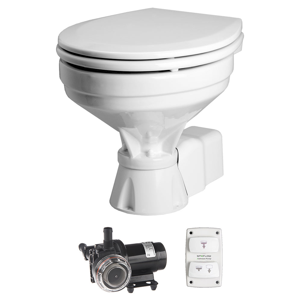 Johnson Pump AquaT Toilet Silent Electric Comfort - 12V w/Pump [80-47232-01] - Premium Marine Sanitation from Johnson Pump - Just $393.99! 