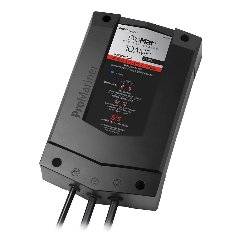 ProMariner ProMar1 DS Digital - 10 Amp - 2 Bank Charger [31510] - Premium Battery Chargers from ProMariner - Just $149.99! 