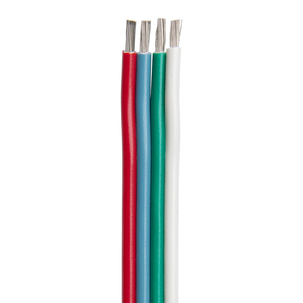 Ancor Flat Ribbon Bonded RGB Cable 18/4 AWG - Red, Light Blue, Green  White - 100 [160010] - Premium Wire from Ancor - Just $49.99! 