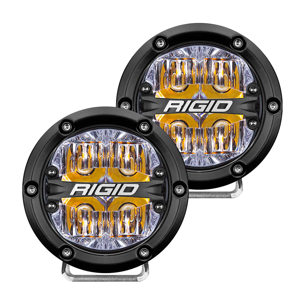 RIGID Industries 360-Series 4" LED Off-Road Fog Light Drive Beam w/Amber Backlight - Black Housing [36118] - Premium Flood/Spreader Lights from RIGID Industries - Just $411.99! 