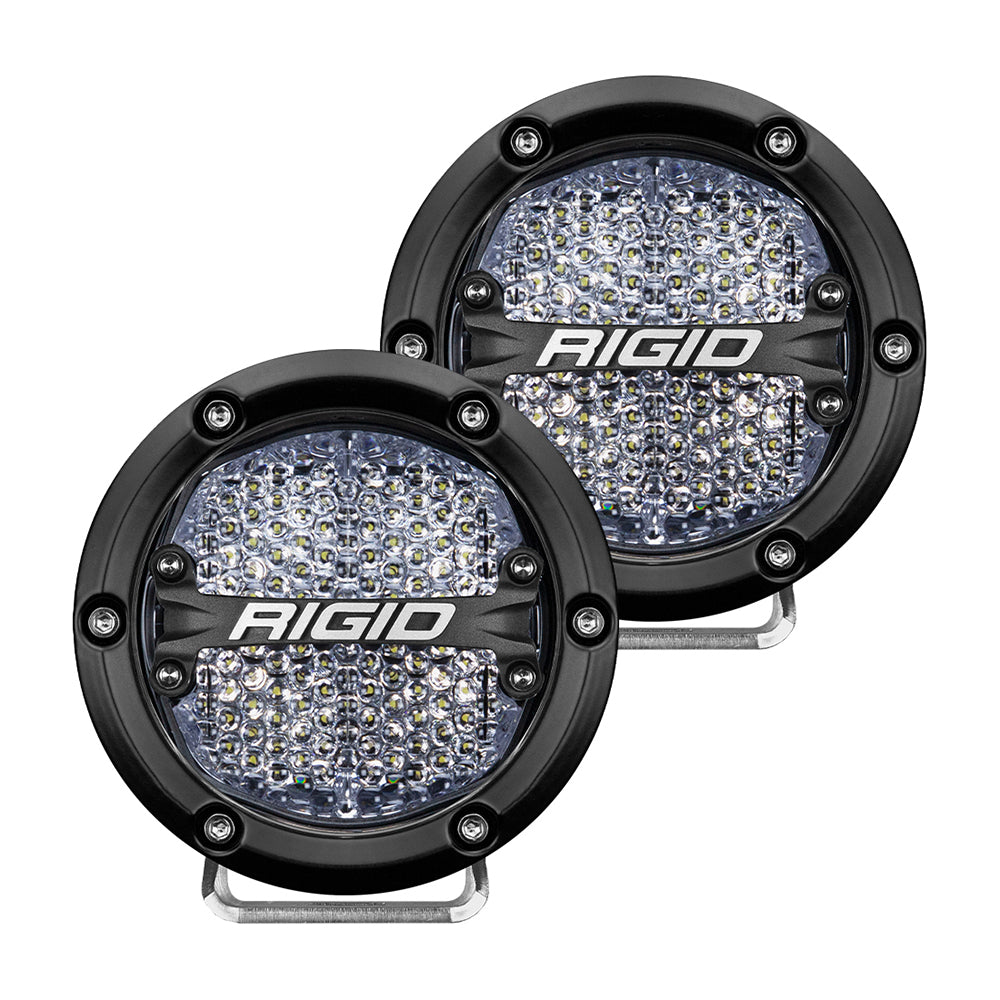 RIGID Industries 360-Series 4" LED Off-Road Fog Light Diffused Beam w/White Backlight - Black Housing [36208] - Premium Flood/Spreader Lights from RIGID Industries - Just $411.99! 