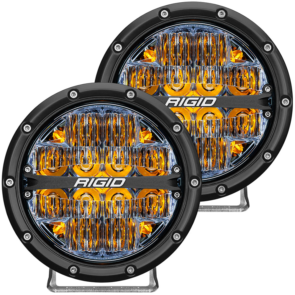 RIGID Industries 360-Series 6" LED Off-Road Fog Light Drive Beam w/Amber Backlight - Black Housing [36206] - Premium Flood/Spreader Lights from RIGID Industries - Just $638.59! 