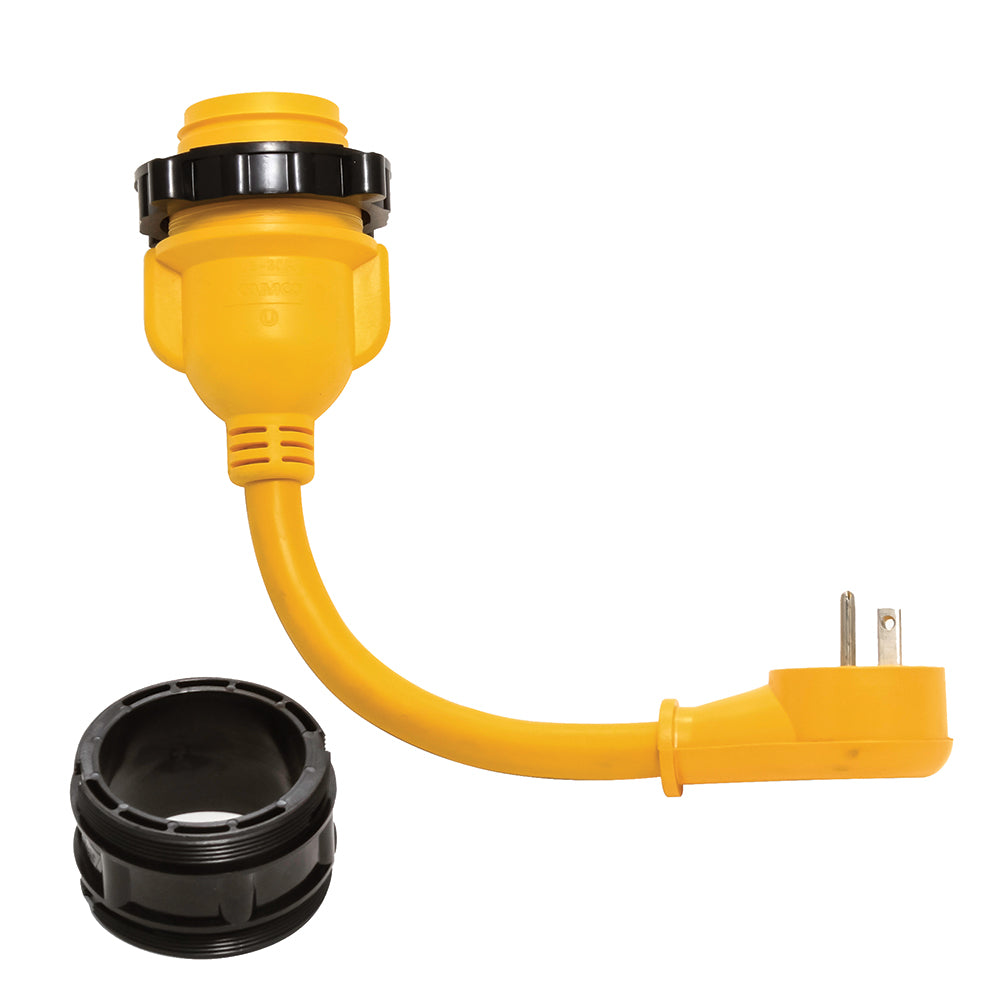 Camco PowerGrip Locking Adapter - 15A/125V Male to 30A/125V Female Locking [55635] - Premium Shore Power from Camco - Just $55.99! 