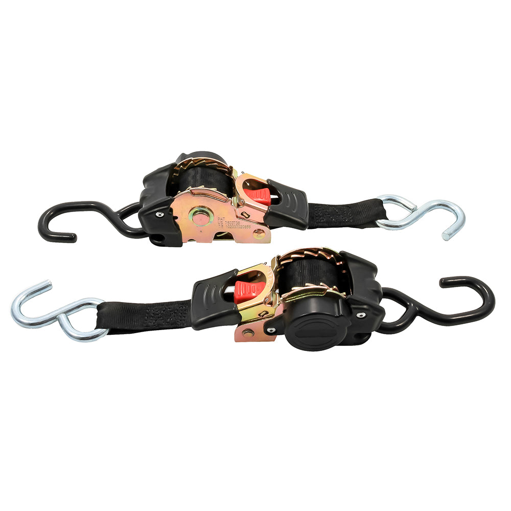 Camco Retractable Tie-Down Straps - 1" Width 6 Dual Hooks [50033] - Premium Accessories from Camco - Just $23.99! 