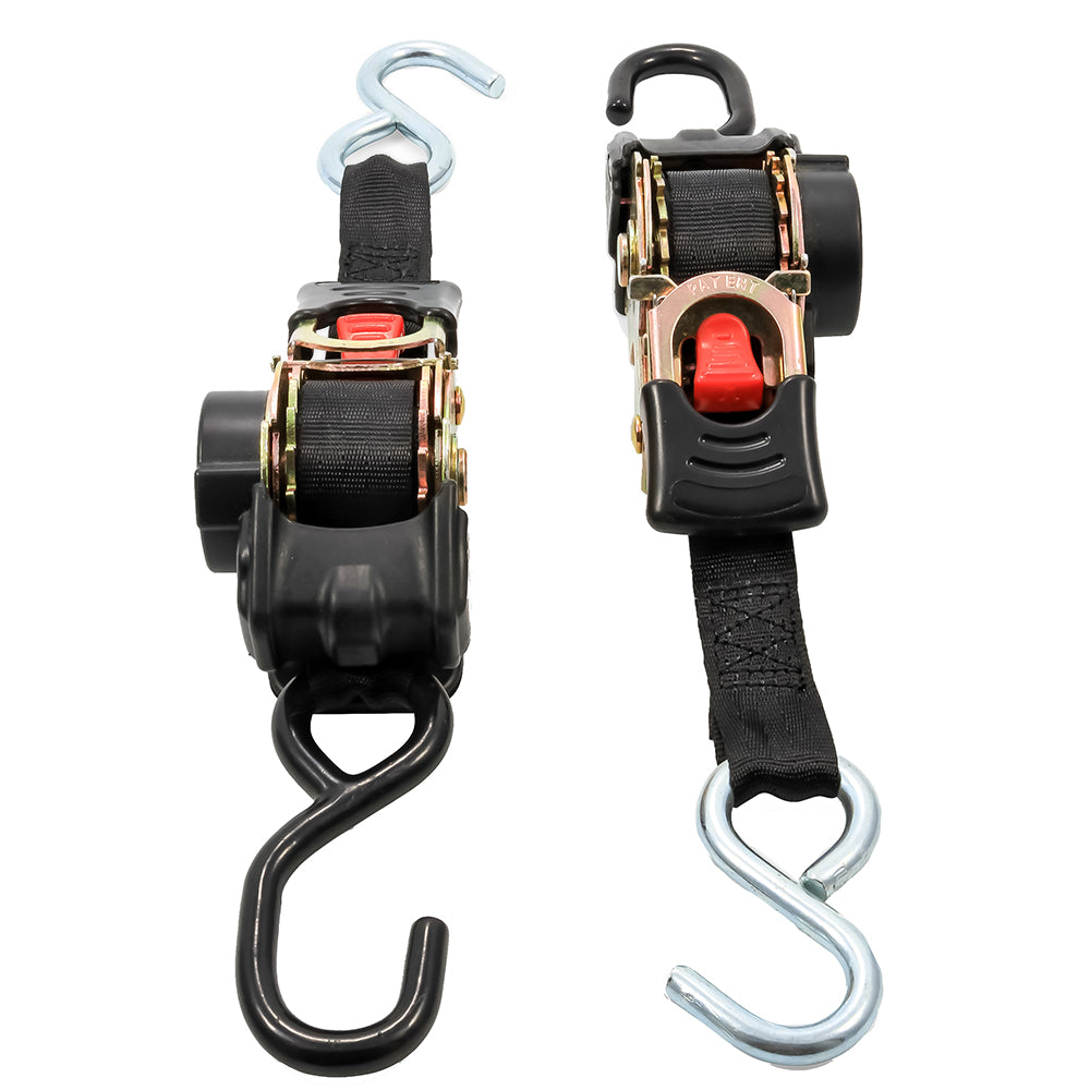 Camco Retractable Tie-Down Straps - 1" Width 6 Dual Hooks [50033] - Premium Accessories from Camco - Just $23.99! 