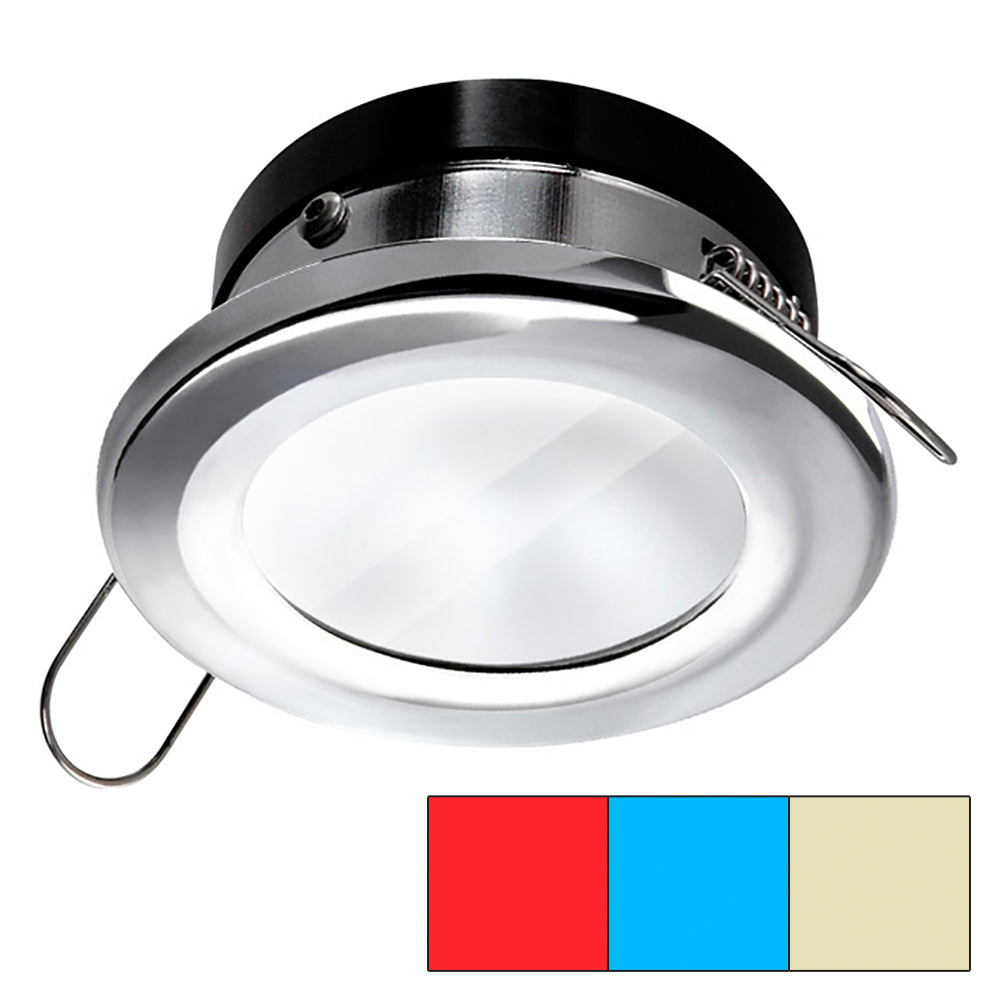 i2Systems Apeiron A1120 Spring Mount Light - Round - Red, Warm White  Blue - Polished Chrome [A1120Z-11HCE] - Premium Dome/Down Lights from I2Systems Inc - Just $100.99! 