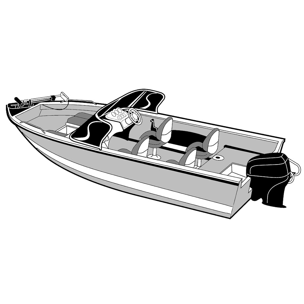 Carver Performance Poly-Guard Wide Series Styled-to-Fit Boat Cover f/18.5 Aluminum V-Hull Boats w/Walk-Thru Windshield - Grey [72318P-10] - Premium Winter Covers from Carver by Covercraft - Just $166.99! 