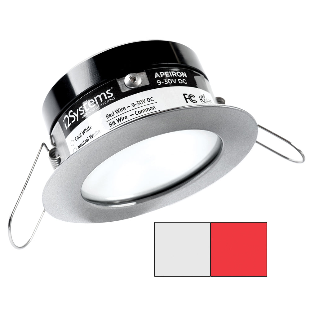 i2Systems Apeiron PRO A503 - 3W Spring Mount Light - Round - Cool White  Red - Brushed Nickel Finish [A503-41AAG-H] - Premium Dome/Down Lights from I2Systems Inc - Just $94.99! 