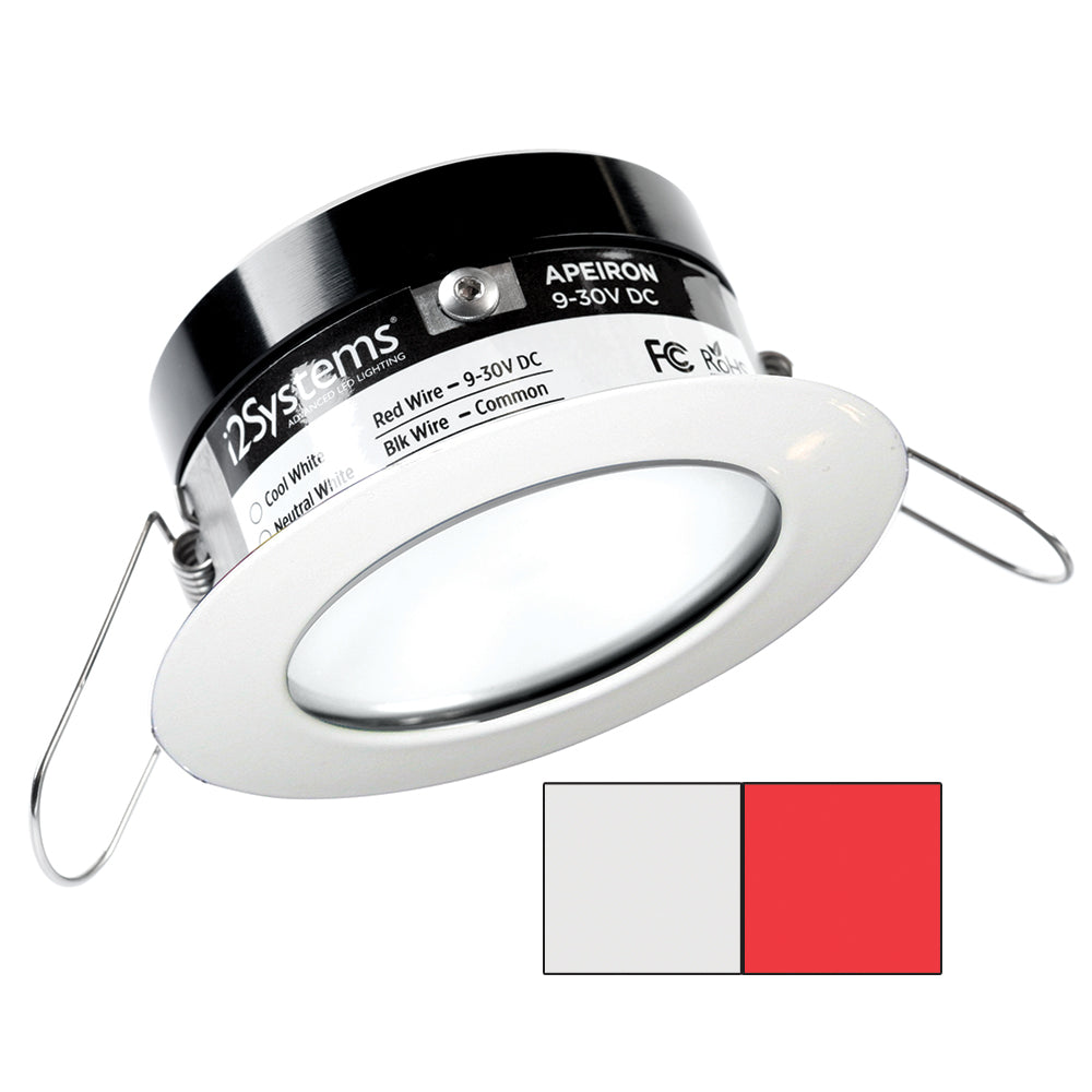 i2Systems Apeiron PRO A503 - 3W Spring Mount Light - Round - Cool White  Red - White Finish [A503-31AAG-H] - Premium Dome/Down Lights from I2Systems Inc - Just $110.99! 