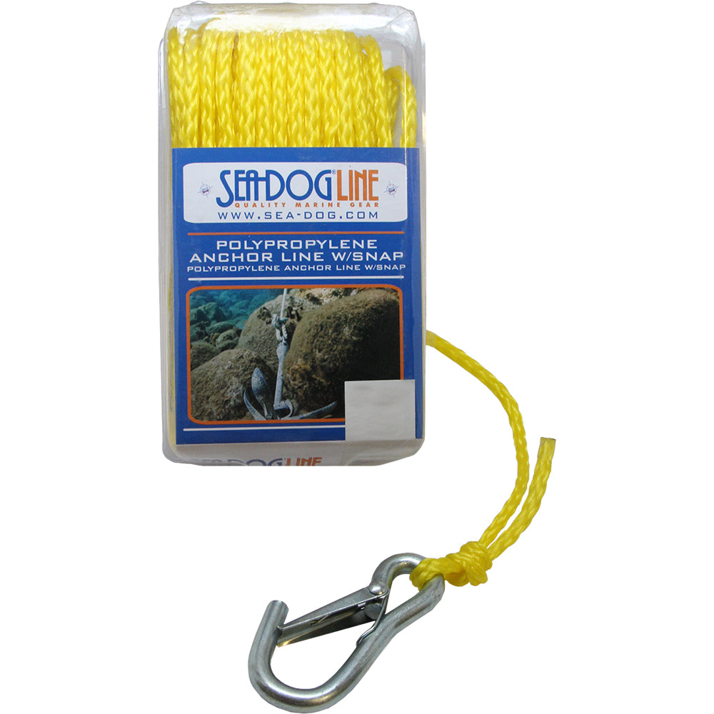 Sea-Dog Poly Pro Anchor Line w/Snap - 1/4" x 50 - Yellow [304206050YW-1] - Premium Rope & Chain from Sea-Dog - Just $8.99! Shop now at Boat Gear Depot