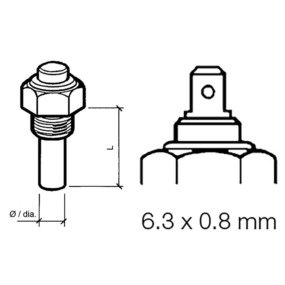 Veratron Engine Oil Temperature Sensor - Single Pole, Common Ground - 50-150C/120-300F - 6/24V - M14 x 1.5 Thread [323-801-004-002N] - Premium Gauge Accessories from Veratron - Just $51.99! 