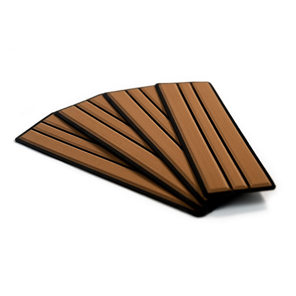 SeaDek Faux Teak 4-Piece Step Kit - Mocha/Black [23902-80093] - Premium Deck / Galley from SeaDek - Just $38.99! 