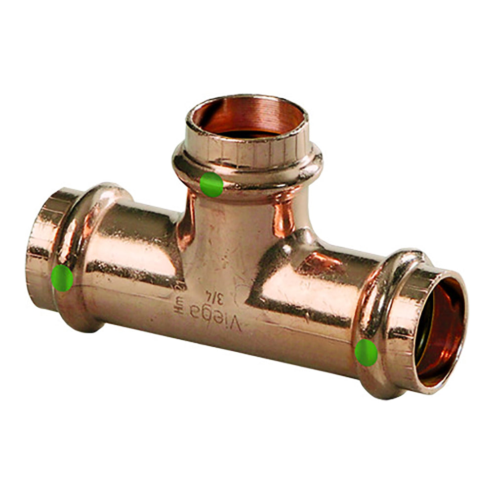 Viega ProPress 1" Copper Tee - Triple Press Connection - Smart Connect Technology [77412] - Premium Fittings from Viega - Just $18.99! 