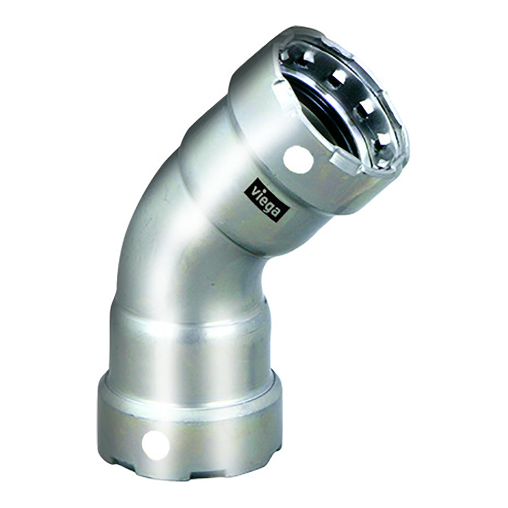 Viega MegaPress 1/2" 45 Stainless Steel 304 Elbow - Double Press Connection - Smart Connect Technology [95055] - Premium Fittings from Viega - Just $61.99! 