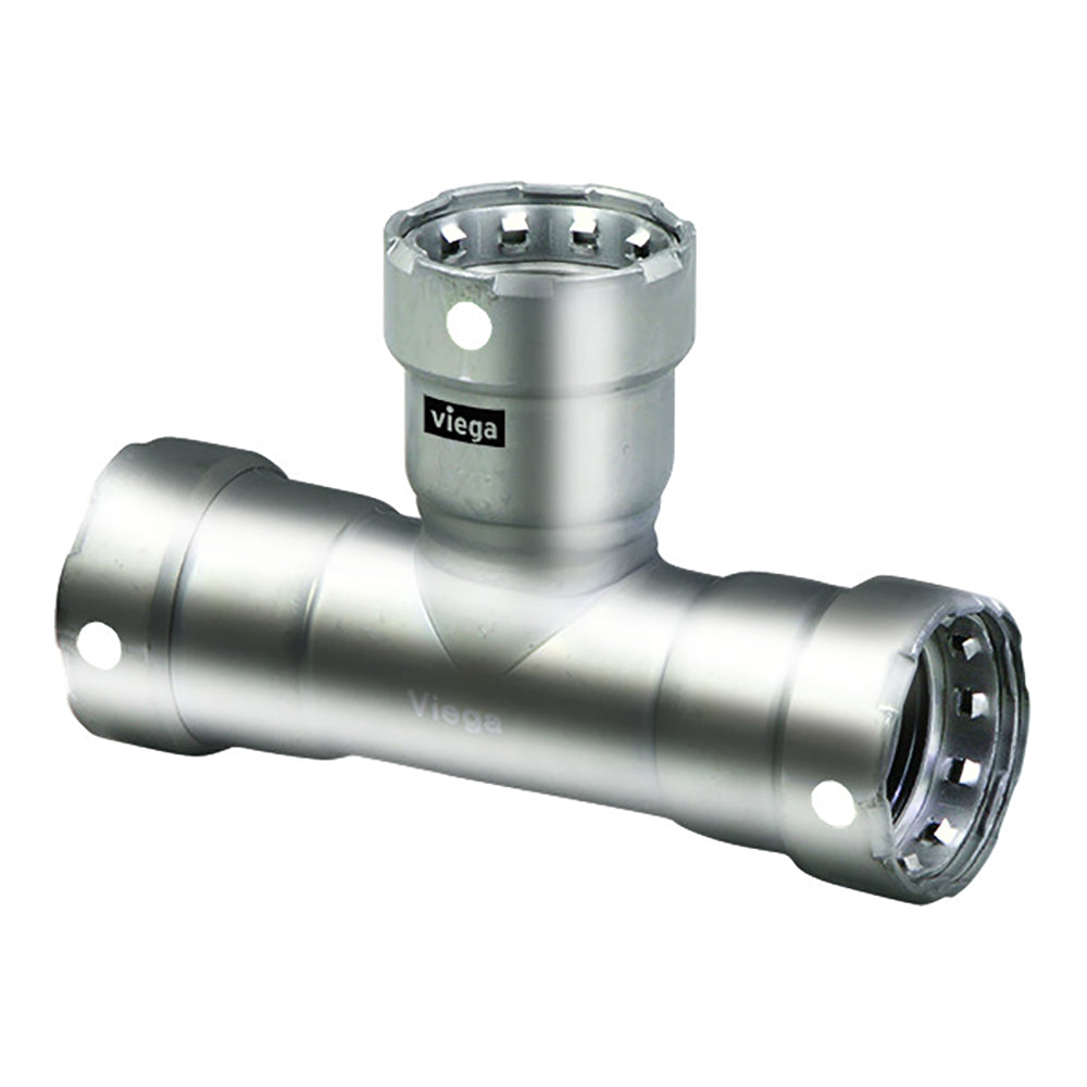 Viega MegaPress 3/4" Stainless Steel 304 Tee - Triple Press Connection - Smart Connect Technology [95110] - Premium Fittings from Viega - Just $48.99! 