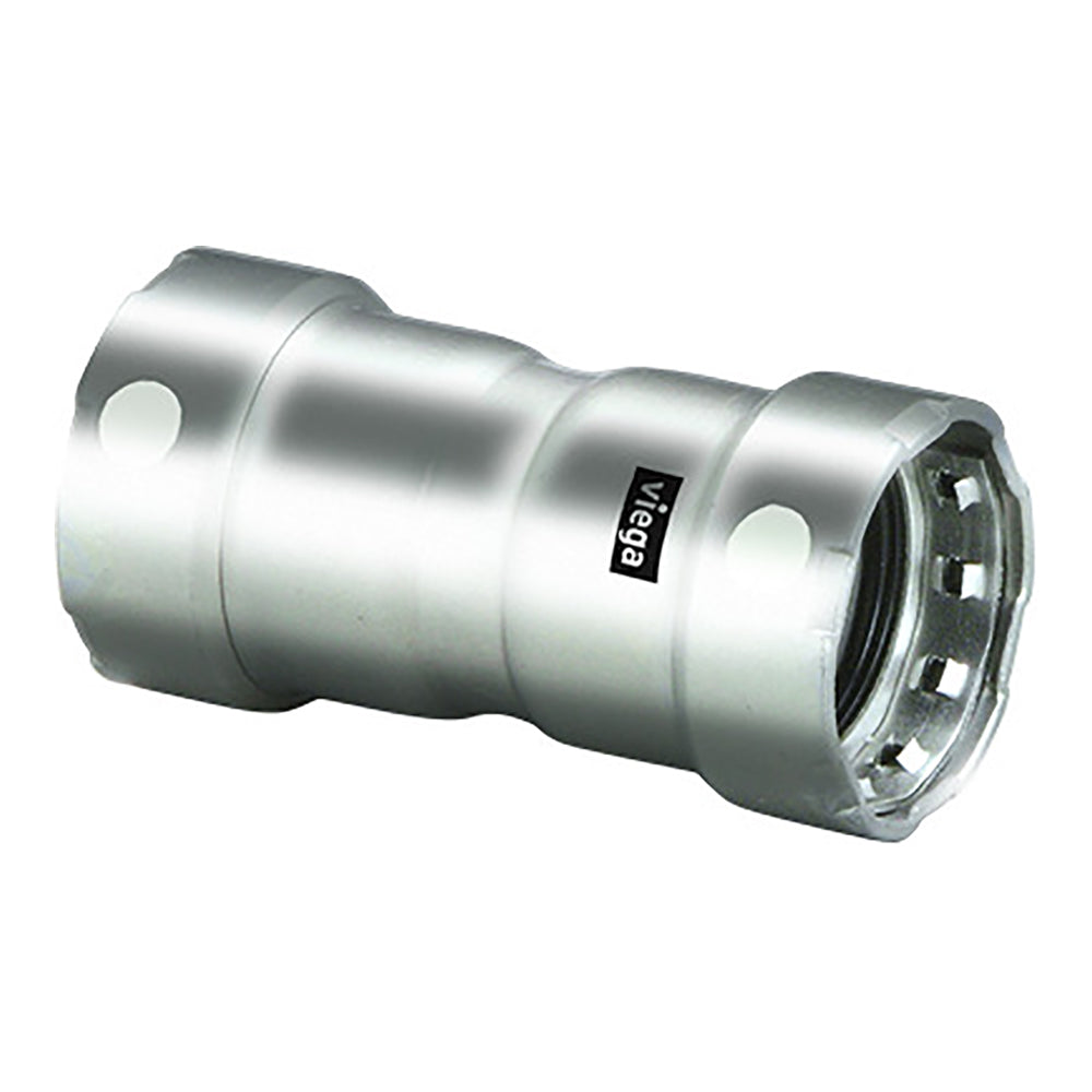 Viega MegaPress 1" Stainless Steel 304 Coupling w/Stop - Double Press Connection - Smart Connect Technology [95295] - Premium Fittings from Viega - Just $48.99! 