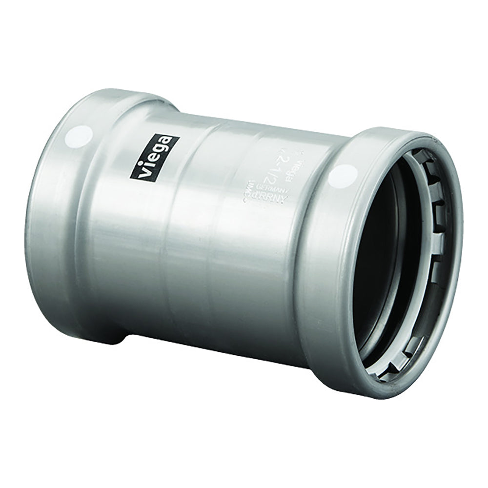 Viega MegaPress 2-1/2" Carbon Steel Coupling w/o Stop w/FMK - Double Press Connection - Smart Connect Technology [26685] - Premium Fittings from Viega - Just $143.99! 