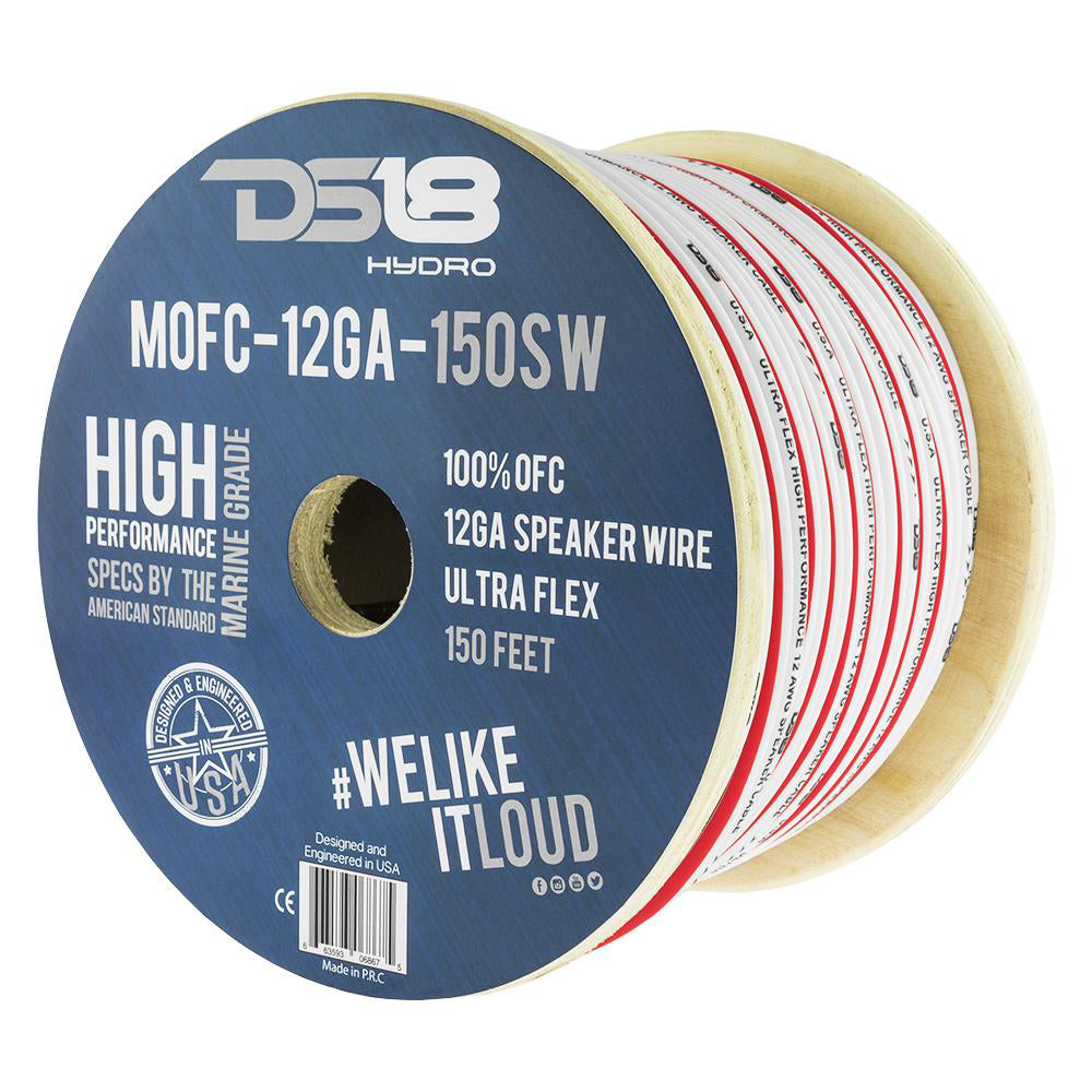 DS18 HYDRO Marine Grade OFC Speaker Wire 12 GA - 150 Roll [MOFC12GA150SW] - Premium Wire from DS18 - Just $159.96! 