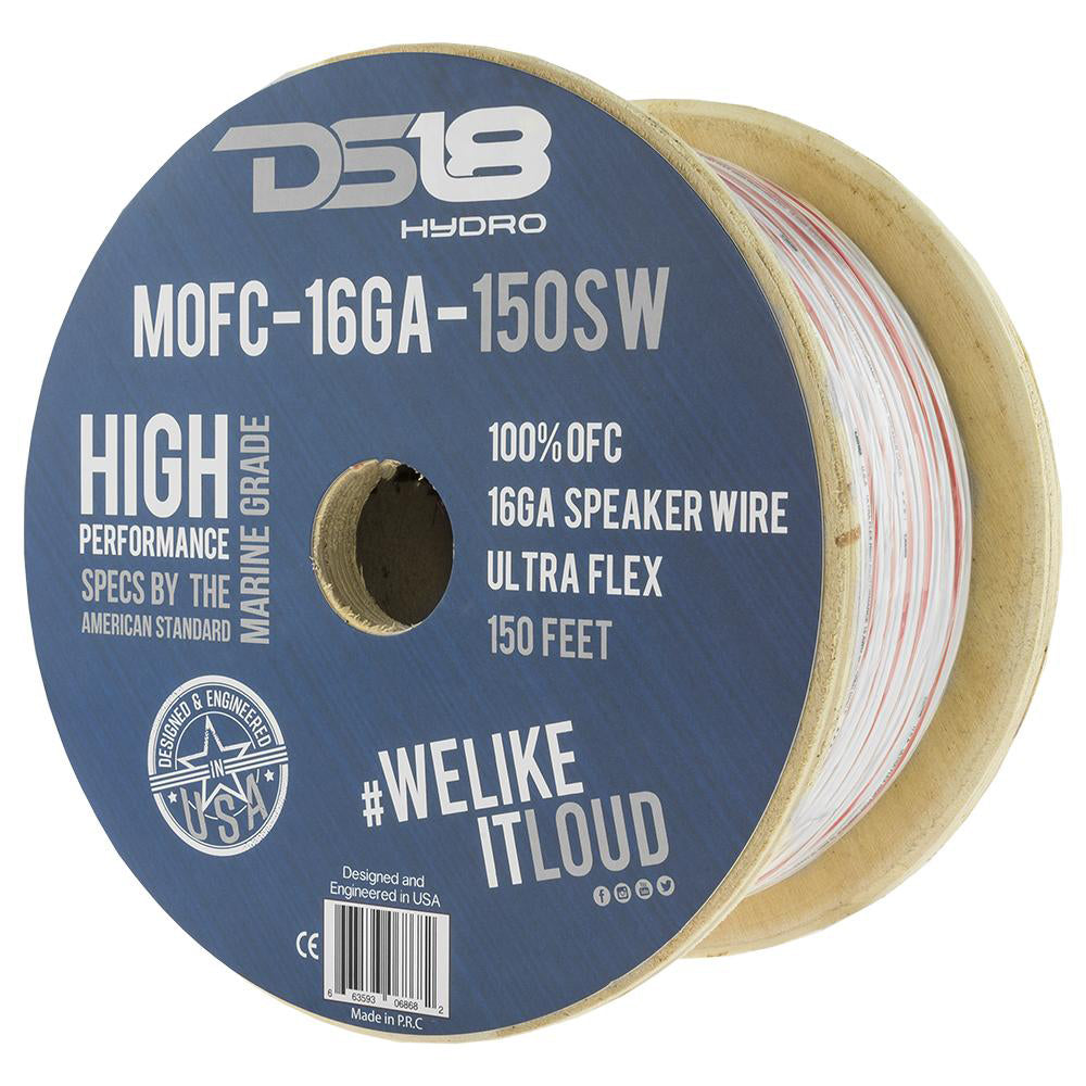 DS18 HYDRO Marine Grade OFC Speaker Wire 16 GA - 150 Roll [MOFC16GA150SW] - Premium Wire from DS18 - Just $75.96! 