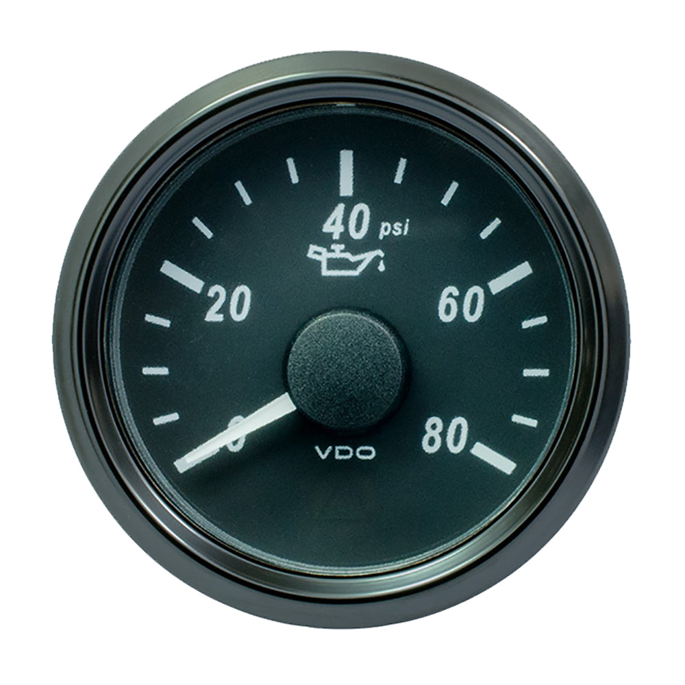 VDO SingleViu 52mm (2-1/16") Oil Pressure Gauge - 80 PSI - 0-180 Ohm [A2C3833190030] - Premium Gauges from VDO - Just $100.99! 