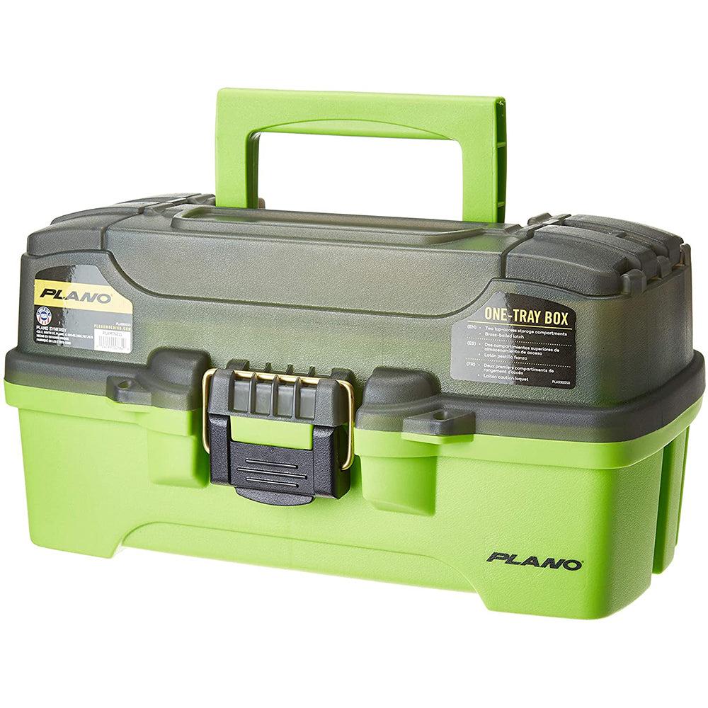 Plano 1-Tray Tackle Box w/Dual Top Access - Smoke  Bright Green [PLAMT6211] - Premium Tackle Storage from Plano - Just $14.99! 