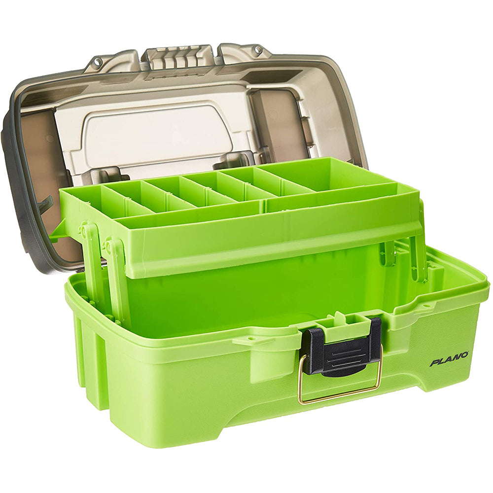 Plano 1-Tray Tackle Box w/Dual Top Access - Smoke  Bright Green [PLAMT6211] - Premium Tackle Storage from Plano - Just $14.99! 