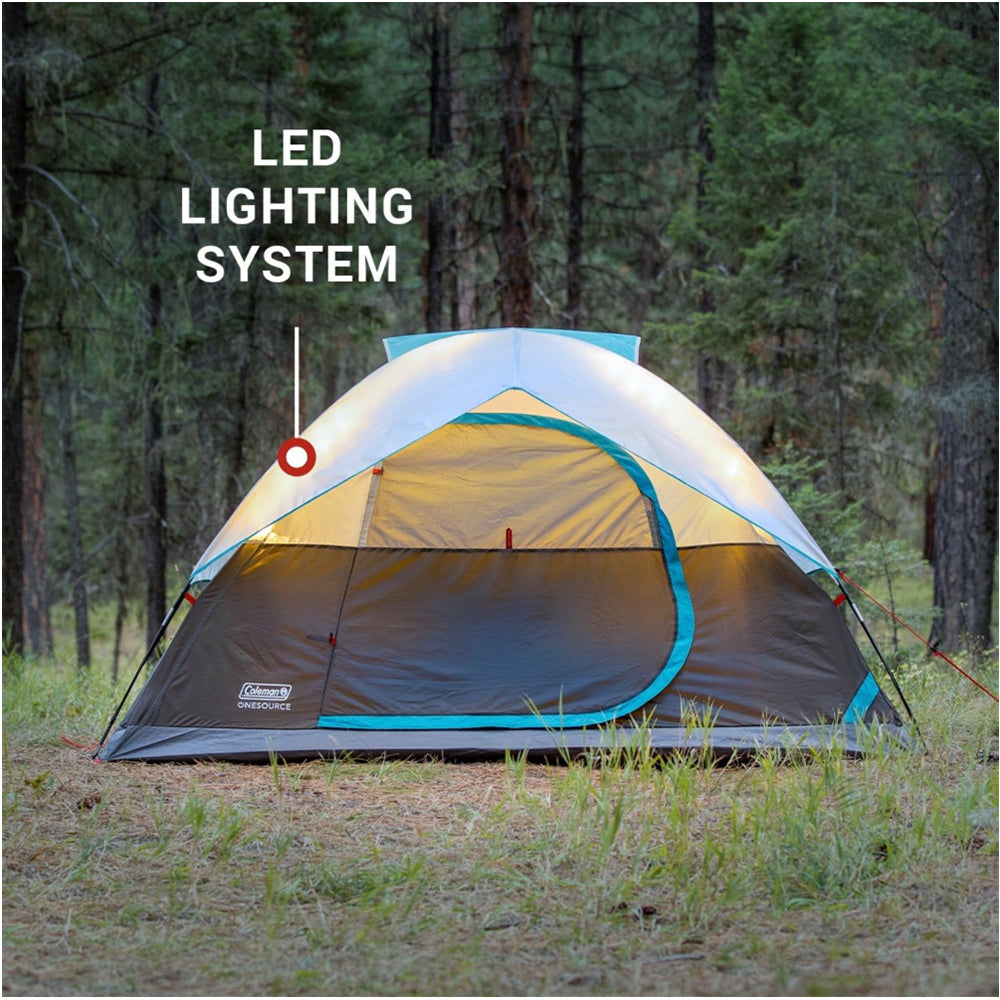 Coleman OneSource Rechargeable 4-Person Camping Dome Tent w/Airflow System  LED Lighting [2000035457] - Premium Tents from Coleman - Just $265.99! 