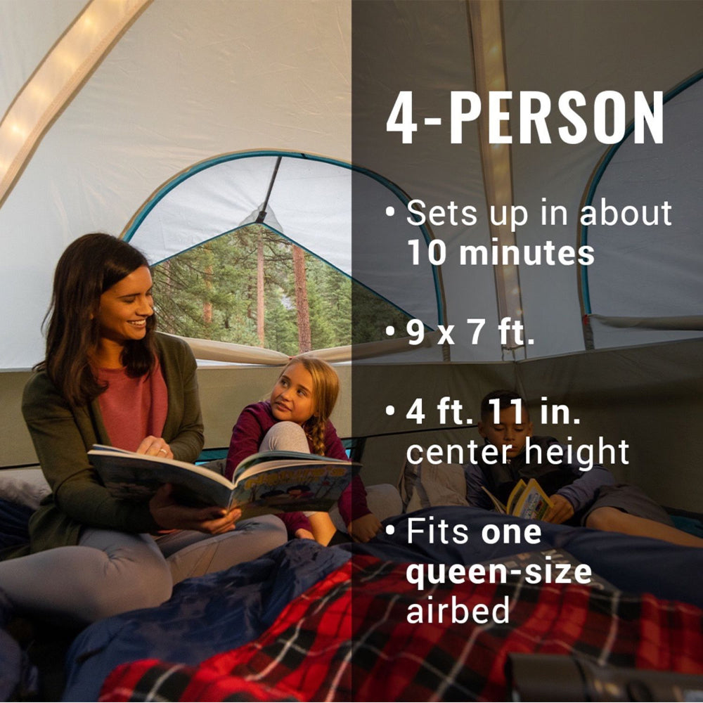 Coleman OneSource Rechargeable 4-Person Camping Dome Tent w/Airflow System  LED Lighting [2000035457] - Premium Tents from Coleman - Just $265.99! 