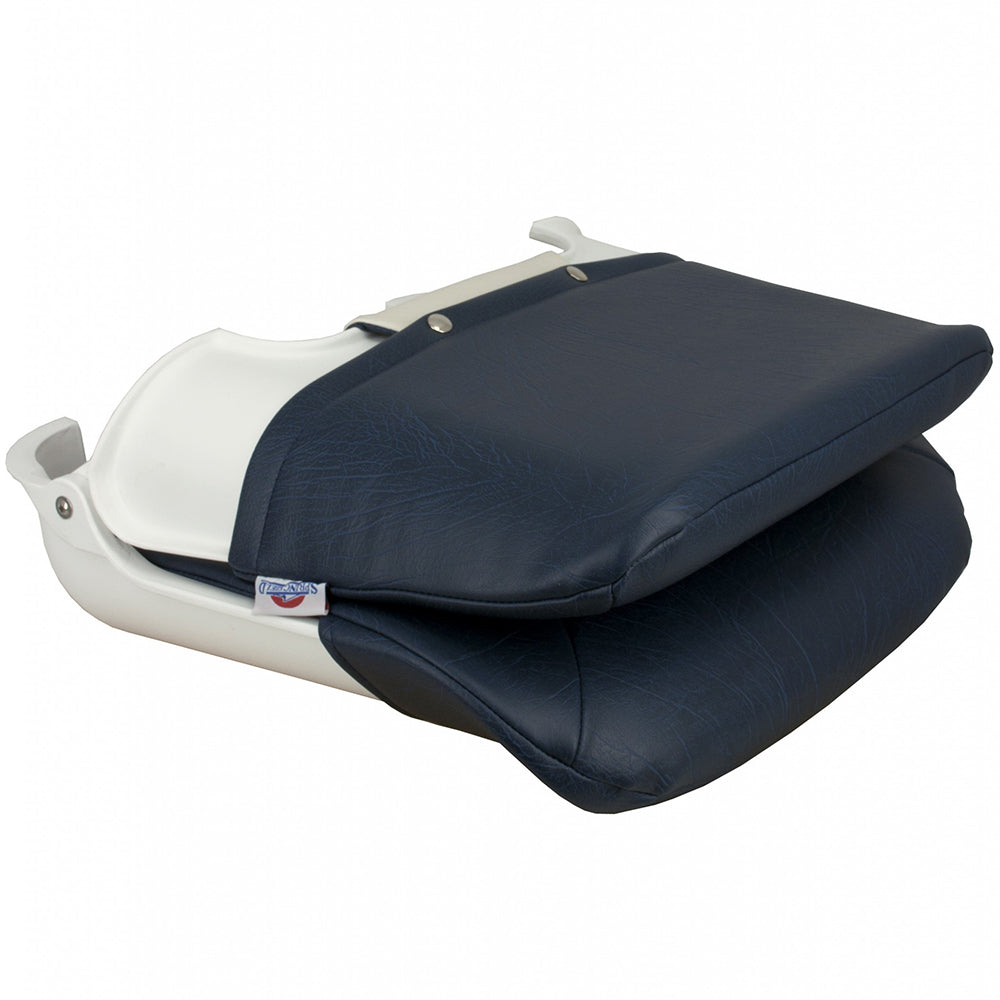 Springfield Skipper Standard Seat Fold Down - White/Blue [1061016] - Premium Seating from Springfield Marine - Just $128.99! 