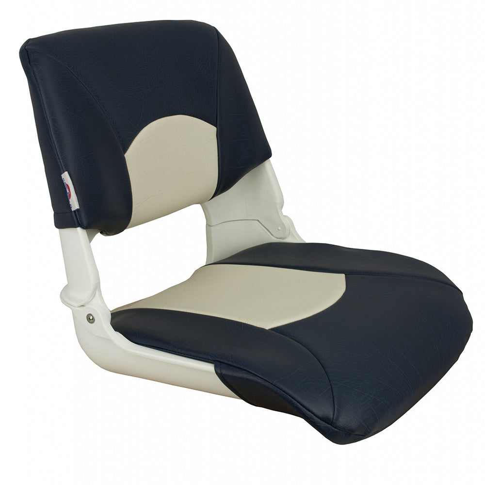 Springfield Skipper Standard Seat Fold Down - White/Blue [1061016] - Premium Seating from Springfield Marine - Just $128.99! 