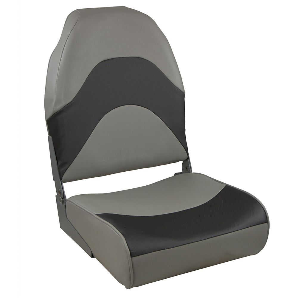 Springfield Premium Wave Folding Seat - Grey w/Meteor Stripe [1062034] - Premium Seating from Springfield Marine - Just $113.99! 