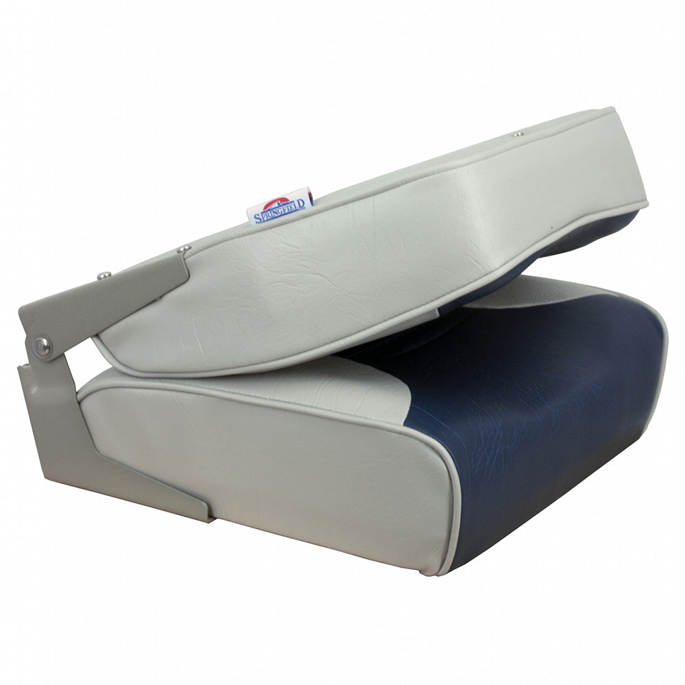 Springfield Economy Multi-Color Folding Seat - Grey/Blue [1040651] - Premium Seating from Springfield Marine - Just $99.99! 