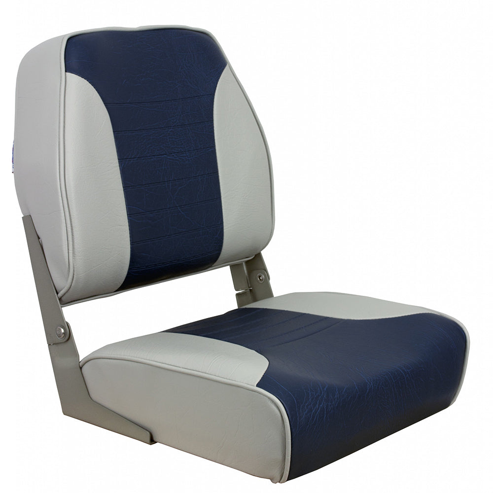 Springfield Economy Multi-Color Folding Seat - Grey/Blue [1040651] - Premium Seating from Springfield Marine - Just $99.99! 