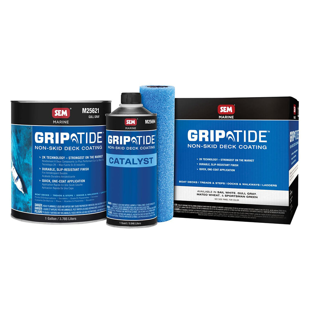 SEM GripTide Non-Skid Deck Coating Kit - Gull Gray [M25620] - Premium Non-Skid Paint from SEM - Just $187.99! 