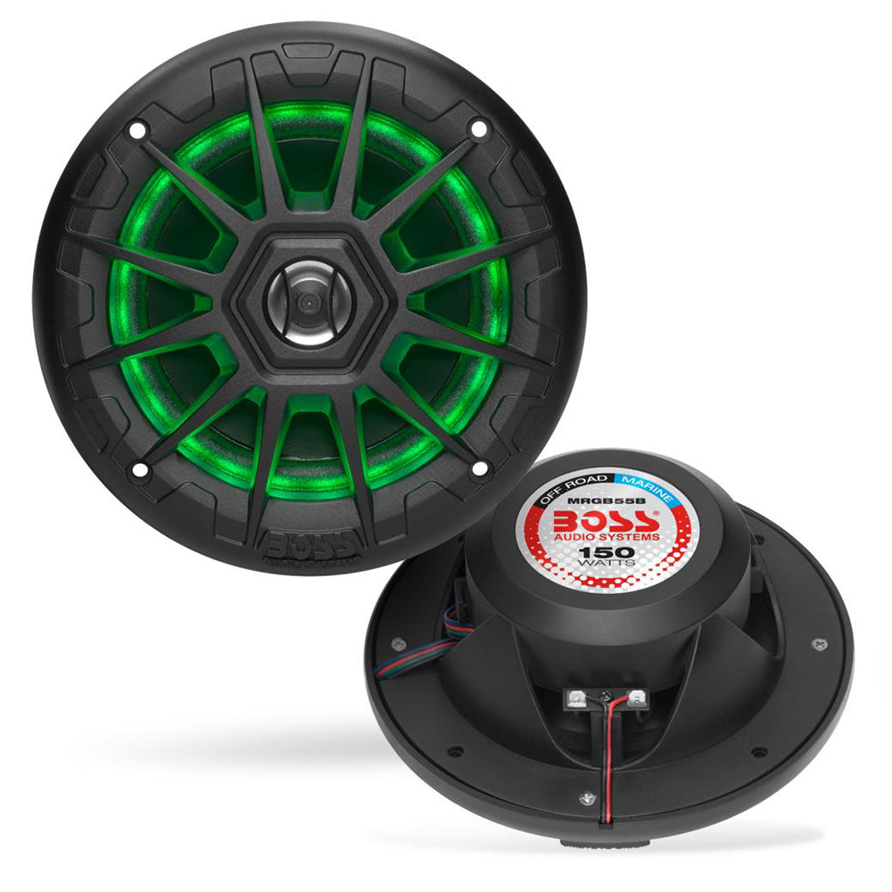 Boss Audio MRGB55B 5.25" Marine Speakers w/RGB Lighting - Black [MRGB55B] - Premium Speakers from Boss Audio - Just $62.99! 