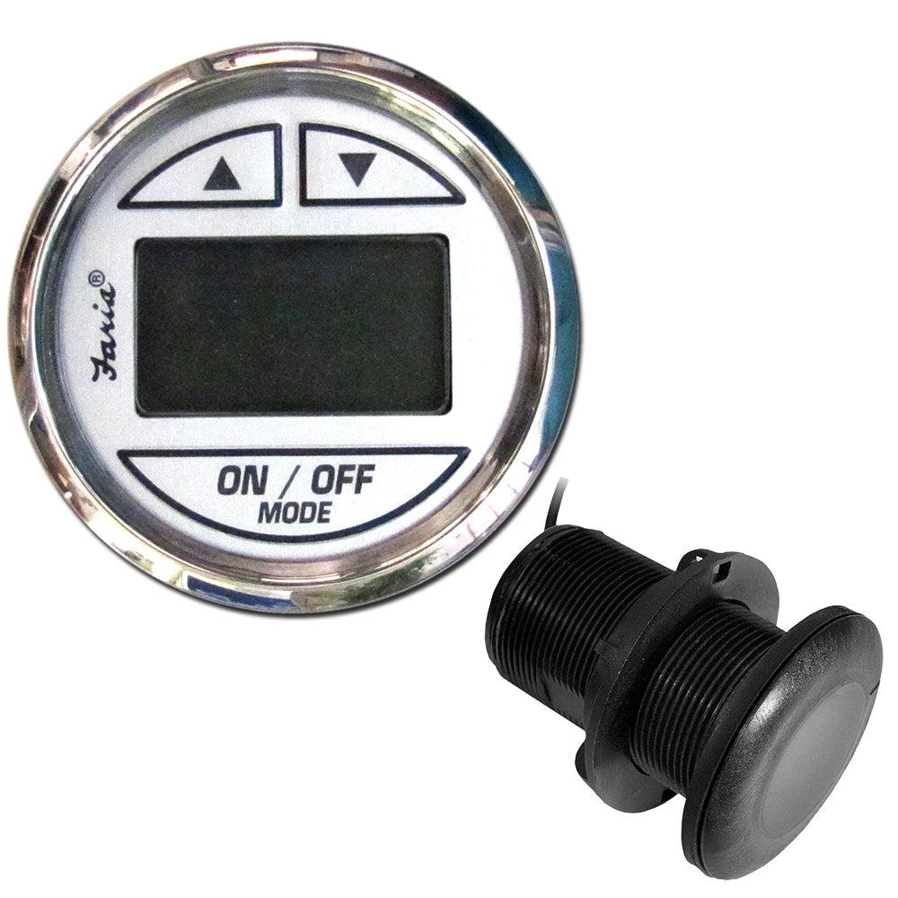 Faria Chesapeake White SS 2" Depth Sounder w/Thru-Hull Transducer [13894] - Premium Gauges from Faria Beede Instruments - Just $212.99! 