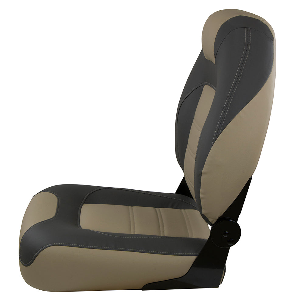 Springfield OEM Series Folding Seat - Charcoal/Tan [1062583] - Premium Seating from Springfield Marine - Just $301.99! 