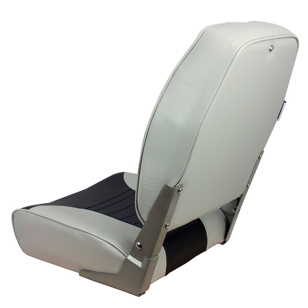 Springfield High Back Multi-Color Folding Seat - Grey/Charcoal [1040663] - Premium Seating from Springfield Marine - Just $121.99! 